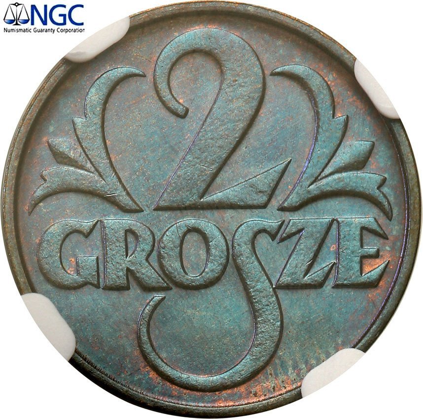 II RP. 2 grosze 1936 NGC MS66 BN (MAX)